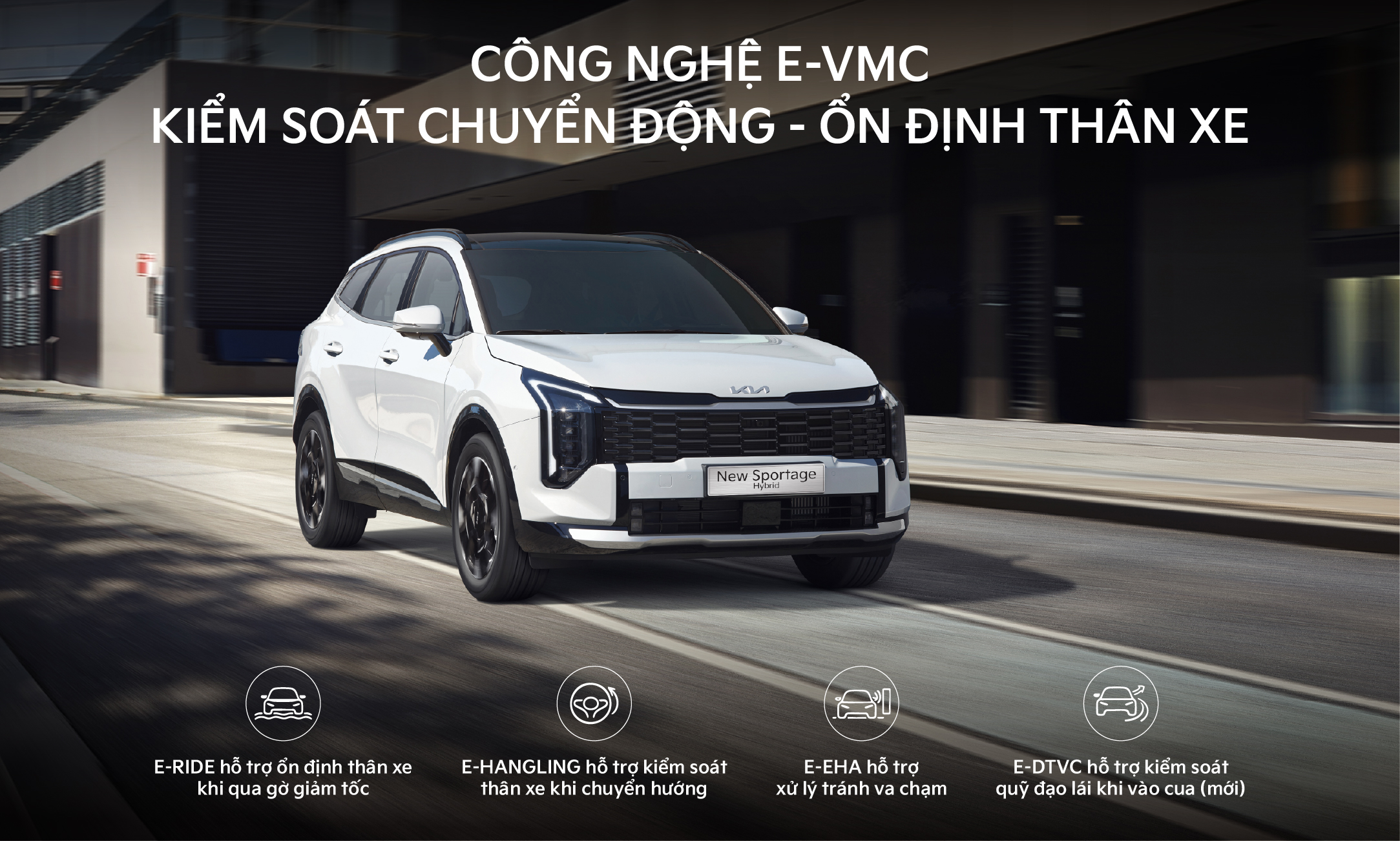 CÔNG NGHỆ E-VMC KIỂM SOÁT CHUYỂN ĐỘNG, ỔN ĐỊNH THÂN XE